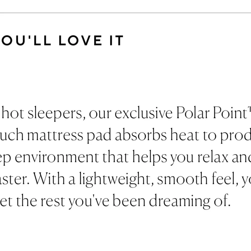 Pottery barn polar point cooling mattress cover -queen